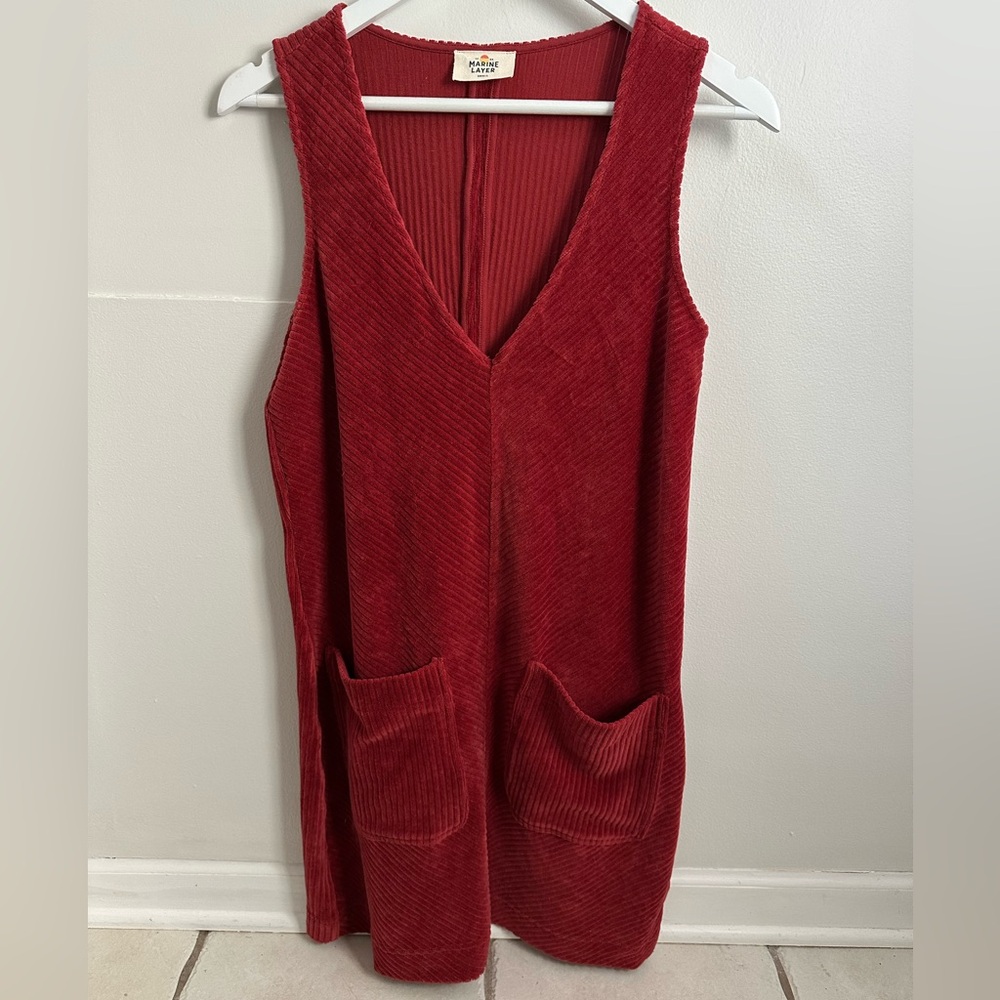 Marine Layer Ribbed Velour Rust Colored Corduroy … - image 1